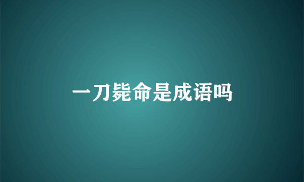 一刀毙命是成语吗