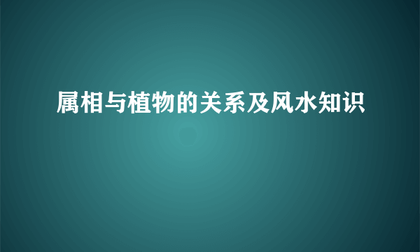 属相与植物的关系及风水知识
