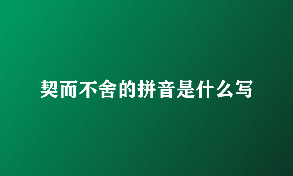 契而不舍的拼音是什么写