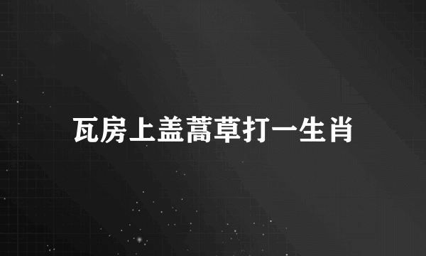 瓦房上盖蒿草打一生肖