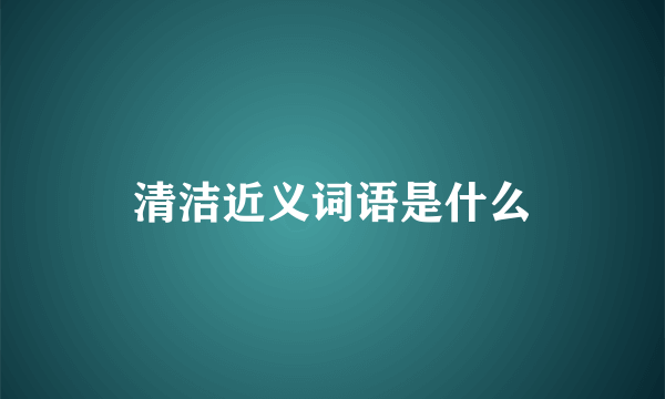 清洁近义词语是什么