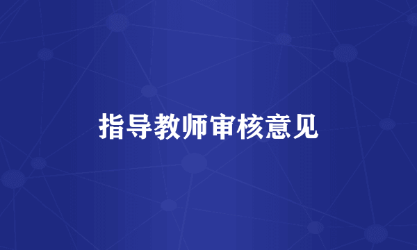 指导教师审核意见