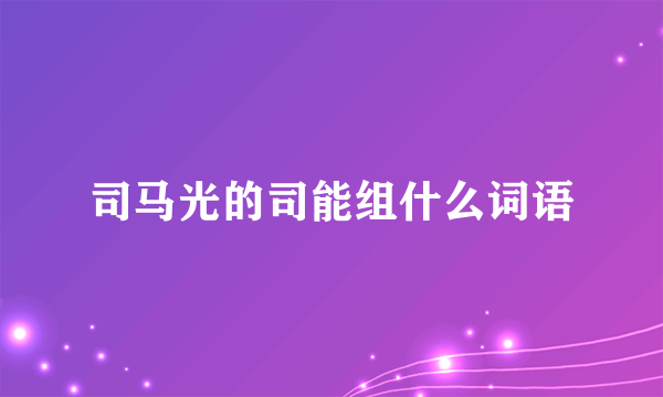 司马光的司能组什么词语
