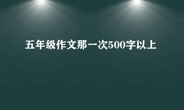五年级作文那一次500字以上
