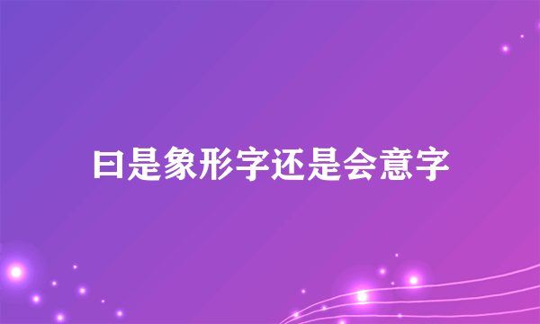 曰是象形字还是会意字