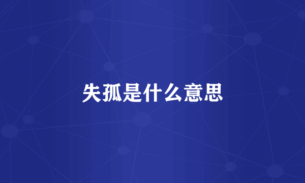 失孤是什么意思