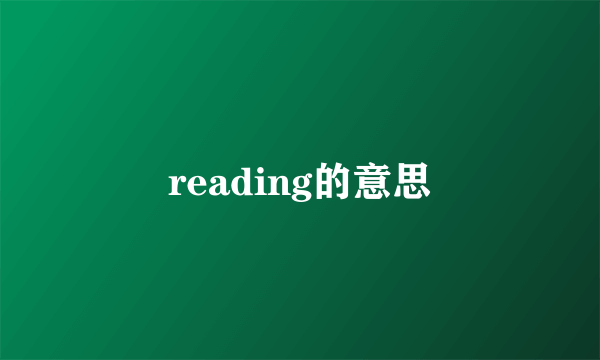 reading的意思