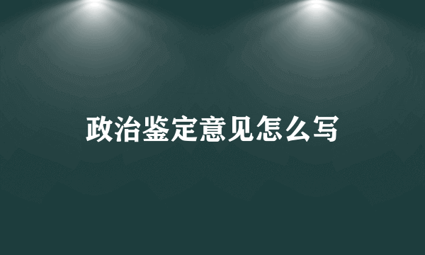 政治鉴定意见怎么写