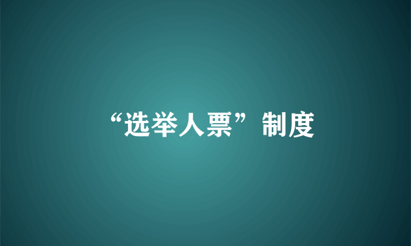 “选举人票”制度