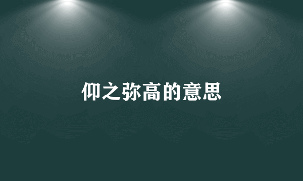 仰之弥高的意思