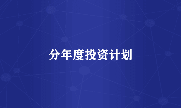分年度投资计划