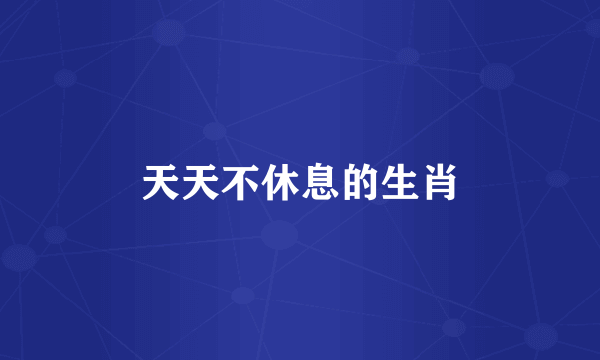 天天不休息的生肖
