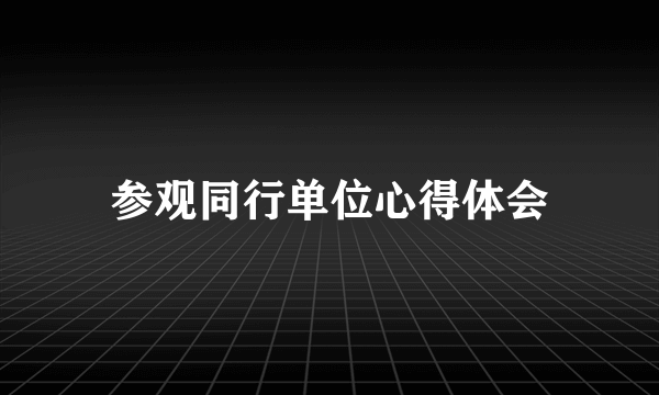 参观同行单位心得体会