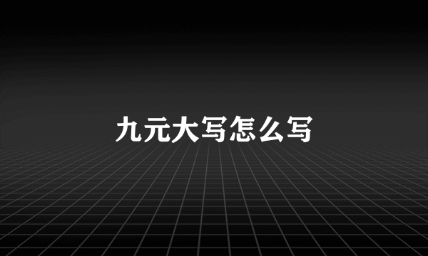 九元大写怎么写