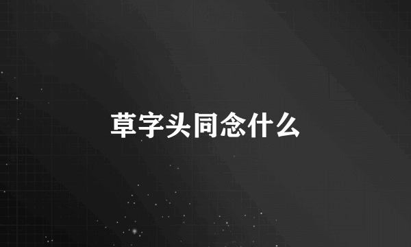 草字头同念什么