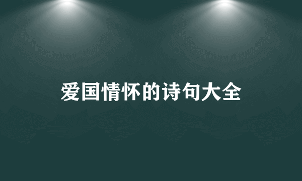 爱国情怀的诗句大全