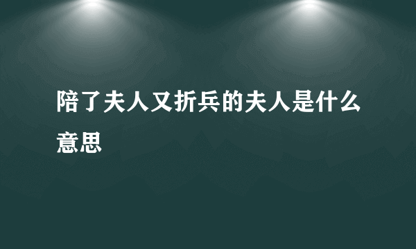 陪了夫人又折兵的夫人是什么意思