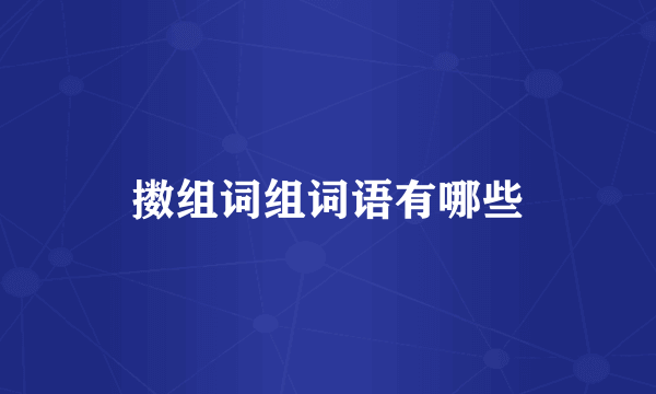 擞组词组词语有哪些