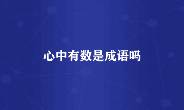 心中有数是成语吗