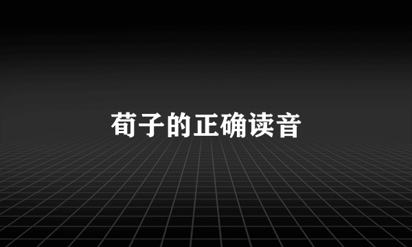 荀子的正确读音