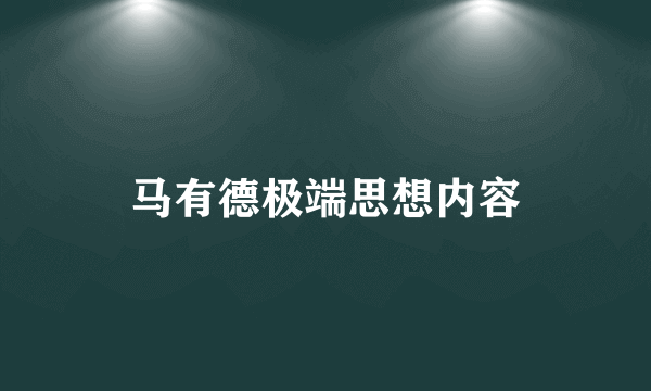 马有德极端思想内容