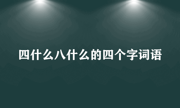 四什么八什么的四个字词语