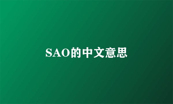 SAO的中文意思