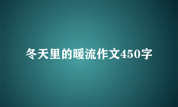 冬天里的暖流作文450字