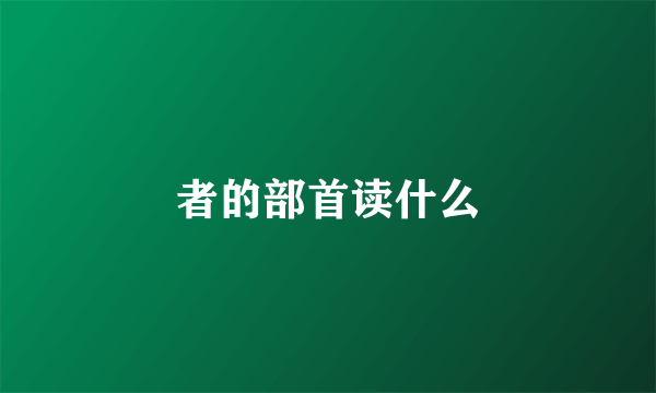 者的部首读什么