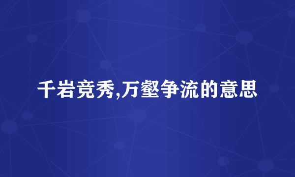 千岩竞秀,万壑争流的意思