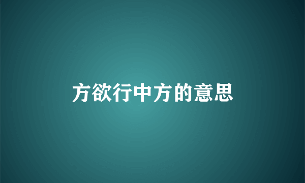 方欲行中方的意思