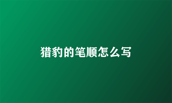 猎豹的笔顺怎么写