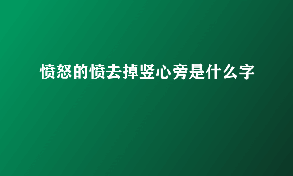 愤怒的愤去掉竖心旁是什么字