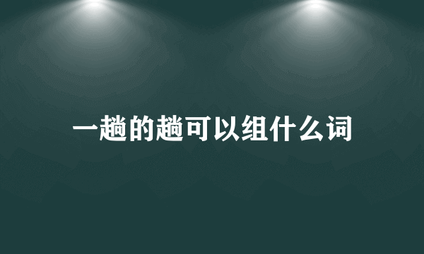 一趟的趟可以组什么词