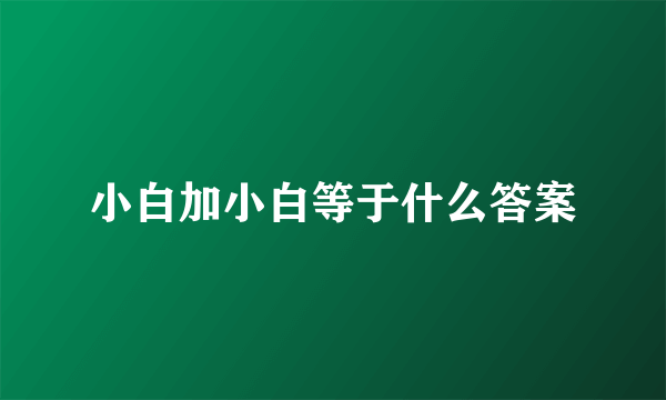 小白加小白等于什么答案