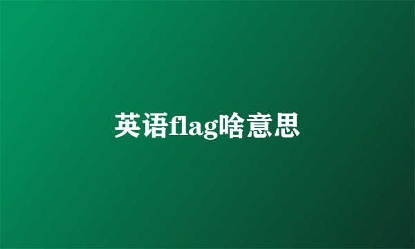 英语flag啥意思