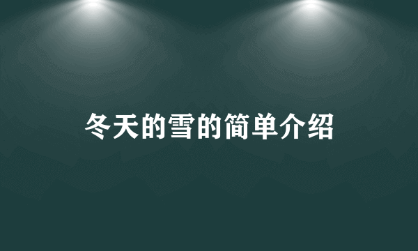 冬天的雪的简单介绍