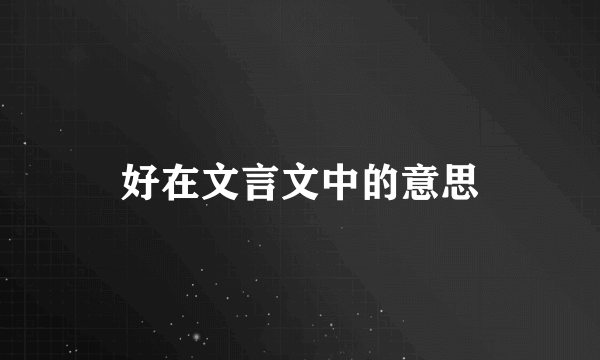 好在文言文中的意思