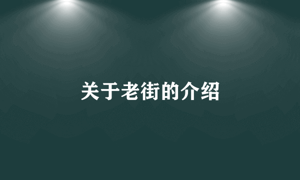 关于老街的介绍