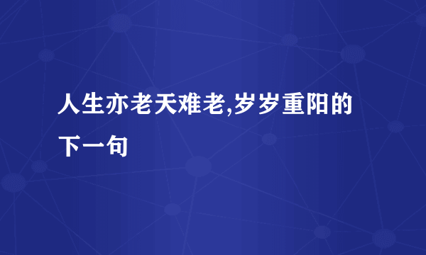 人生亦老天难老,岁岁重阳的下一句