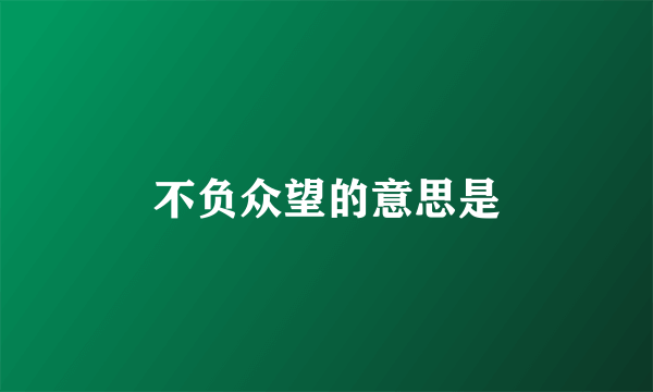 不负众望的意思是