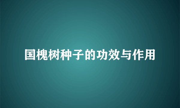 国槐树种子的功效与作用