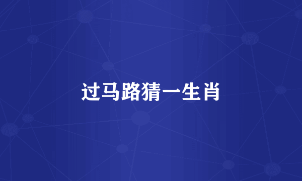 过马路猜一生肖