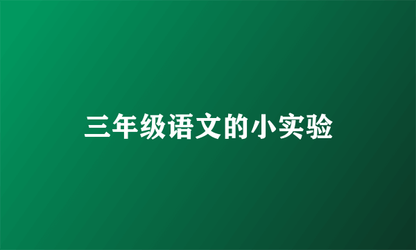 三年级语文的小实验