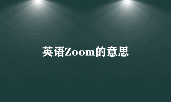英语Zoom的意思