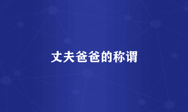 丈夫爸爸的称谓
