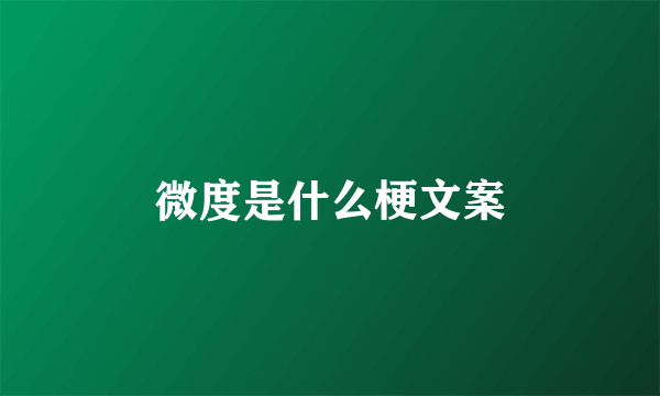 微度是什么梗文案