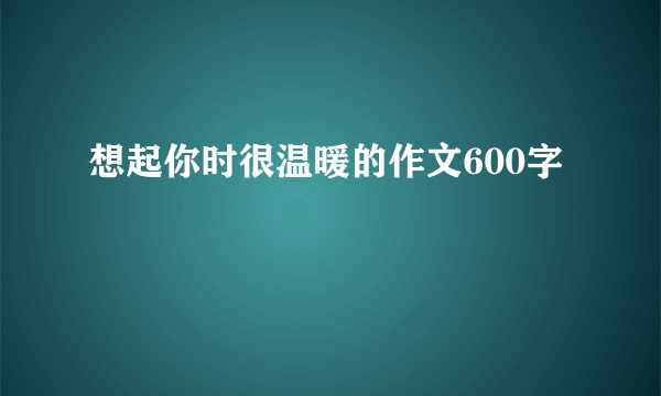 想起你时很温暖的作文600字