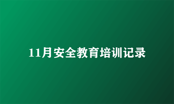 11月安全教育培训记录
