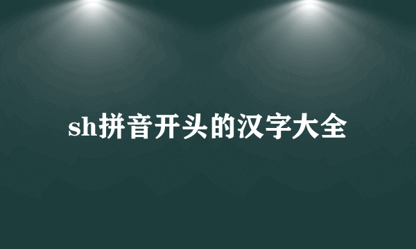 sh拼音开头的汉字大全